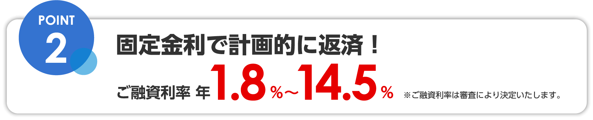 ご融資利率年1.8％〜14.5％