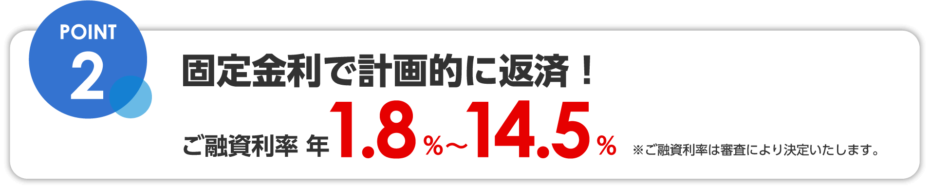 ご融資利率年1.8％〜14.5％